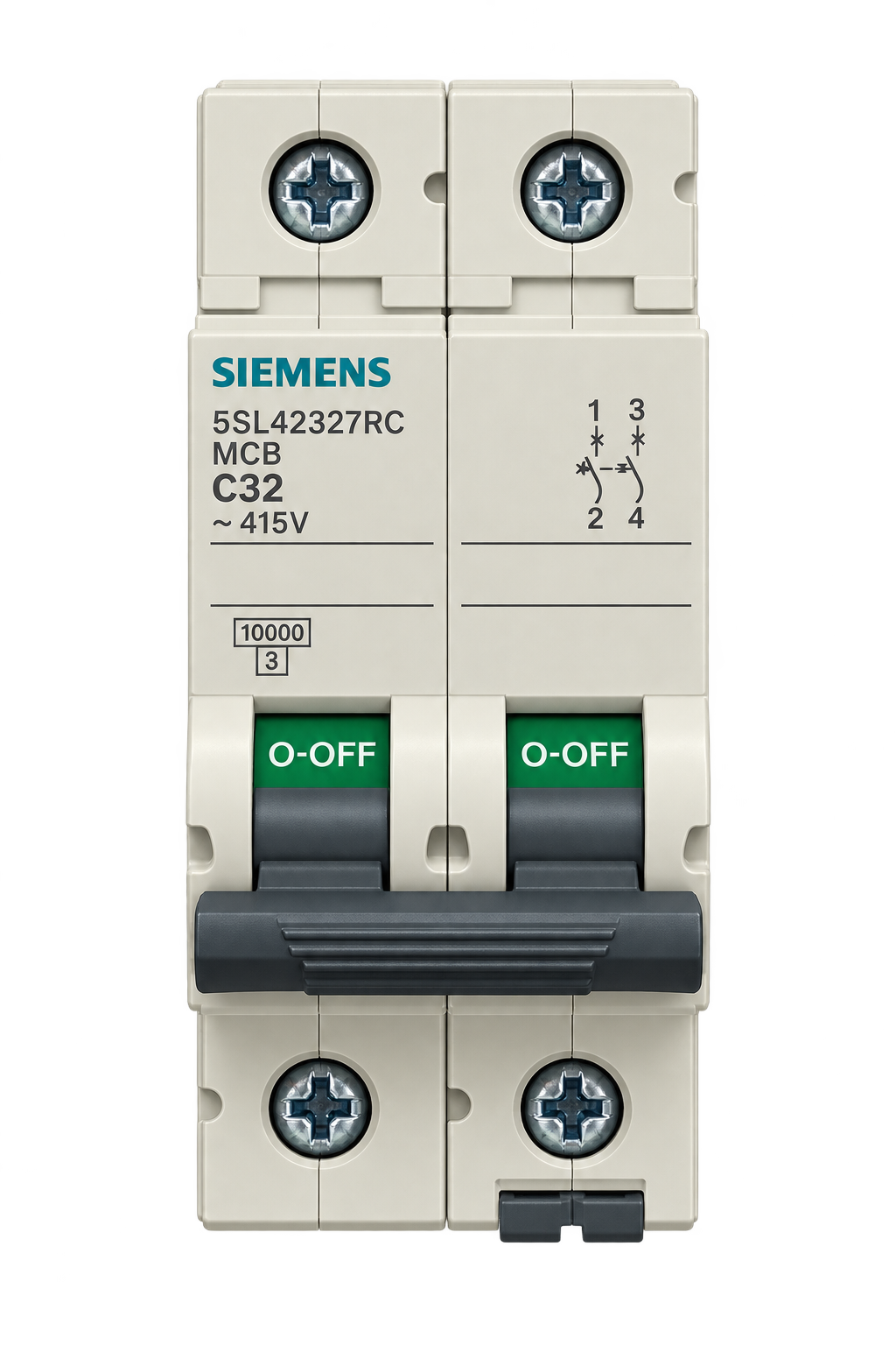 SIEMENS 5SL42327RC 32A 2 POLE C CURVE AC MINIATURE CIRCUIT BREAKER