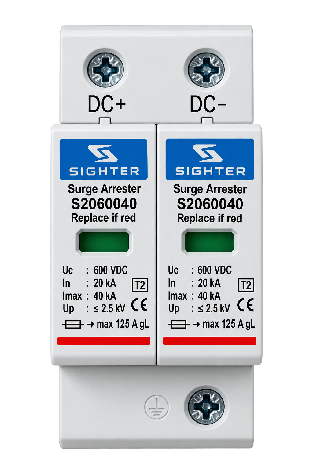 SIGHTER S2060040 2 POLE TYPE 2 DC SURGE PROTECTION DEVICE 600V